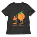 Peach Cobbler Women S V Neck Tee V Neck T Shirt Minimal Style