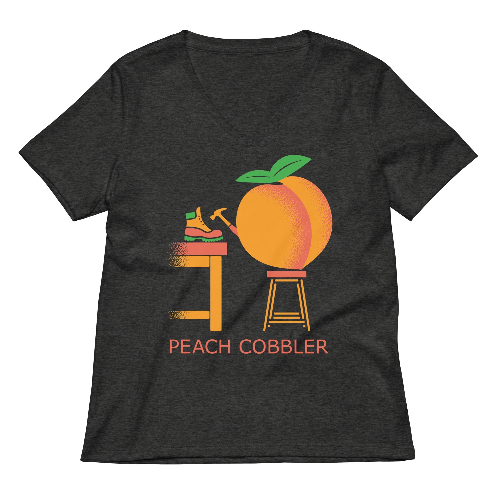 Peach Cobbler Women S V Neck Tee V Neck T Shirt Minimal Style