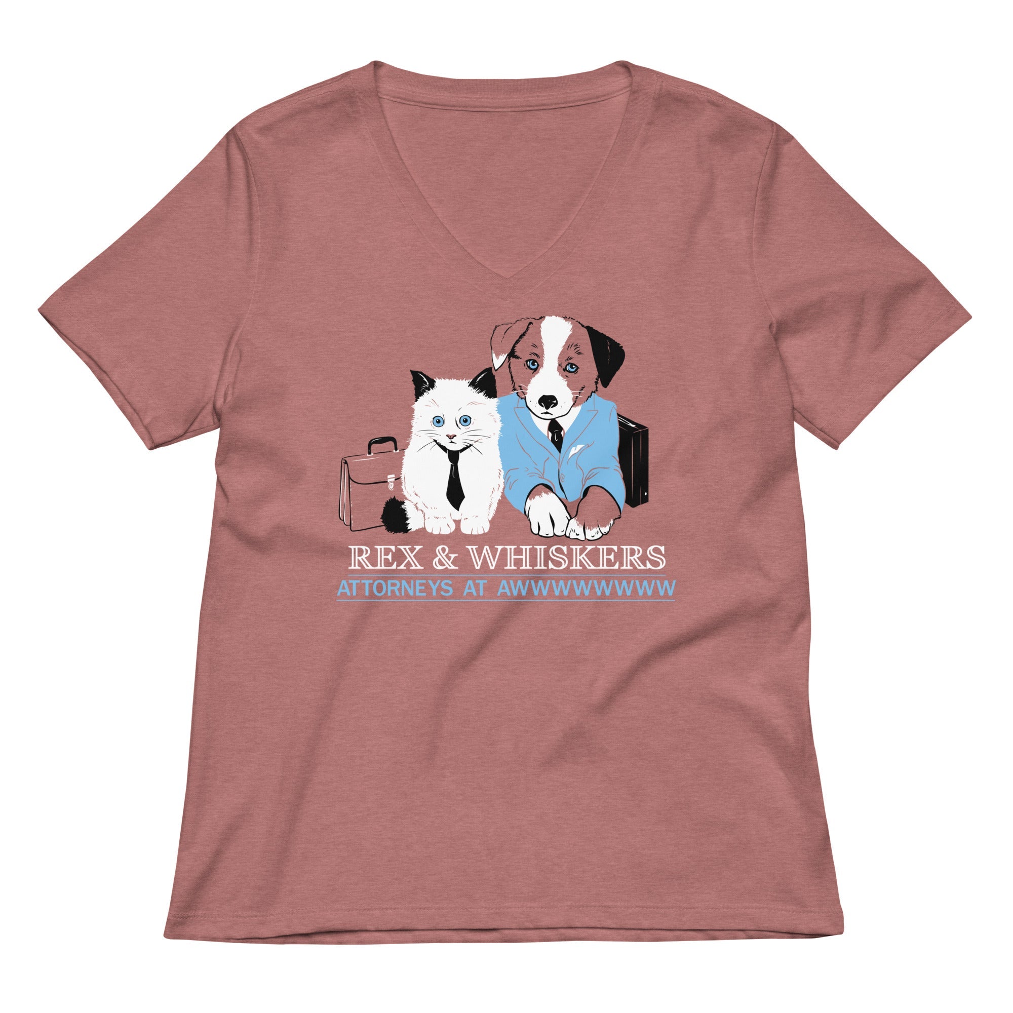 Rex And Whiskers Attorneys Women S V Neck Tee V Neck T Shirt US Trend