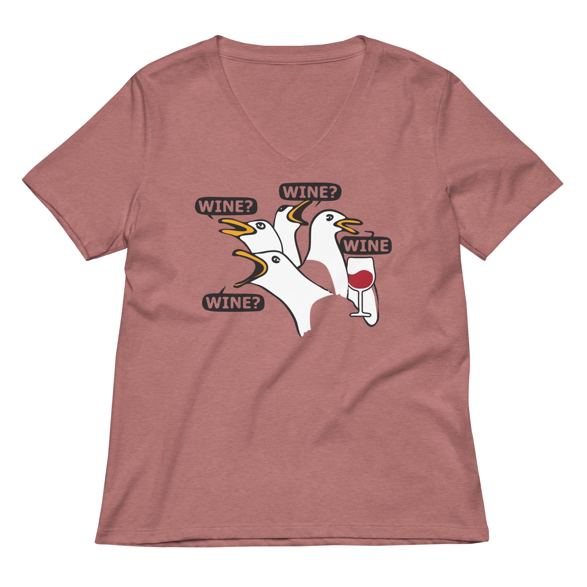 Wine Women S V Neck Tee V Neck T Shirt Premium Print