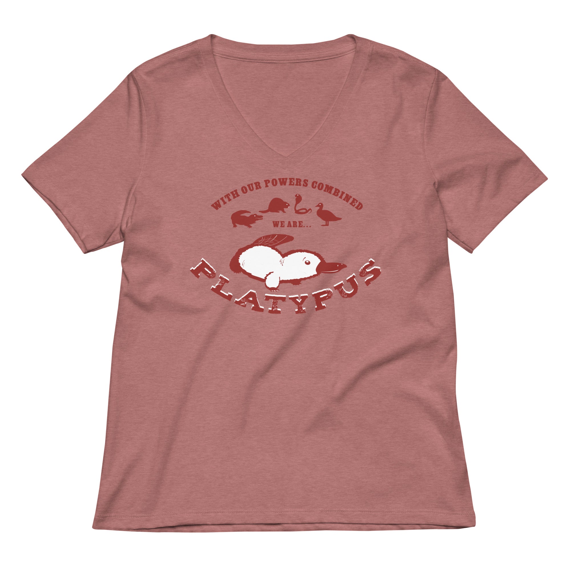 Our Powers Combined Women S V Neck Tee V Neck T Shirt US Trend