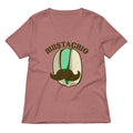 Mustachio Women S V Neck Tee V Neck T Shirt Minimal Style