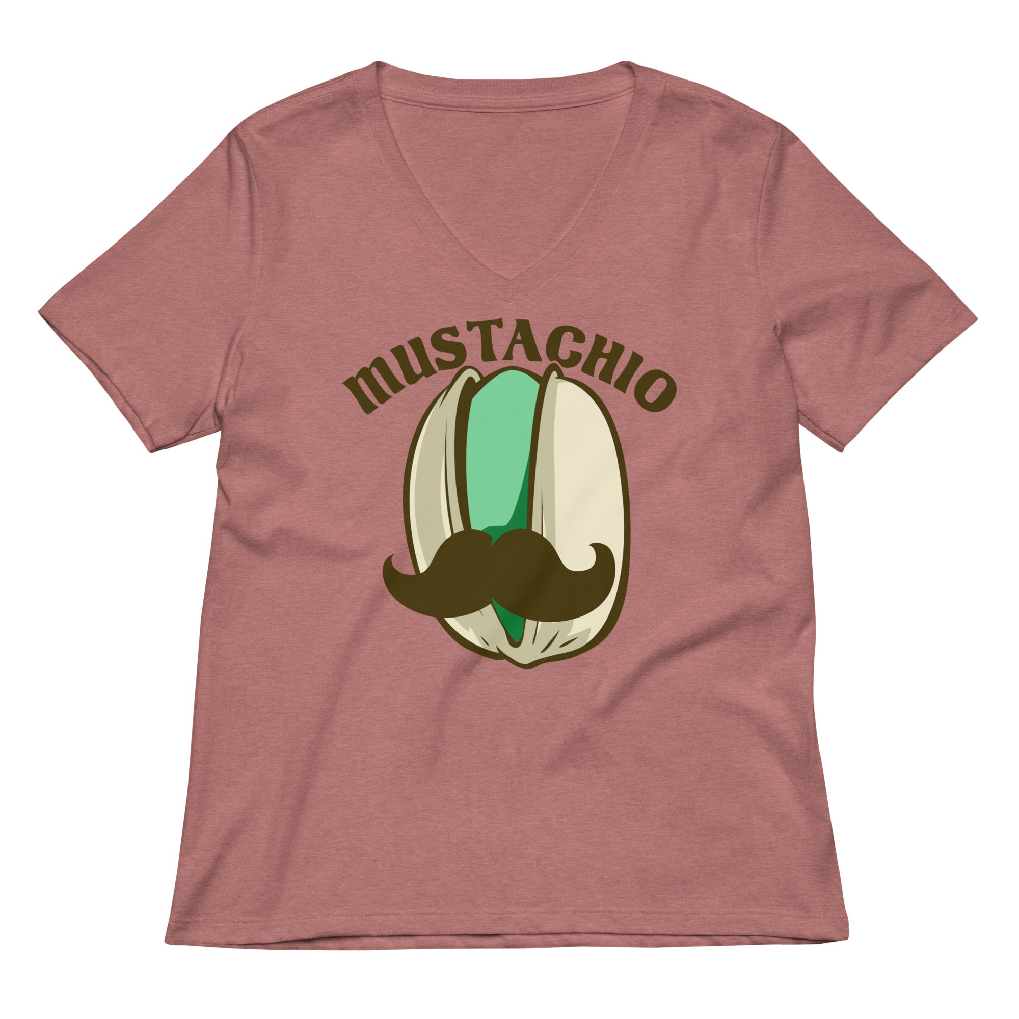 Mustachio Women S V Neck Tee V Neck T Shirt Minimal Style