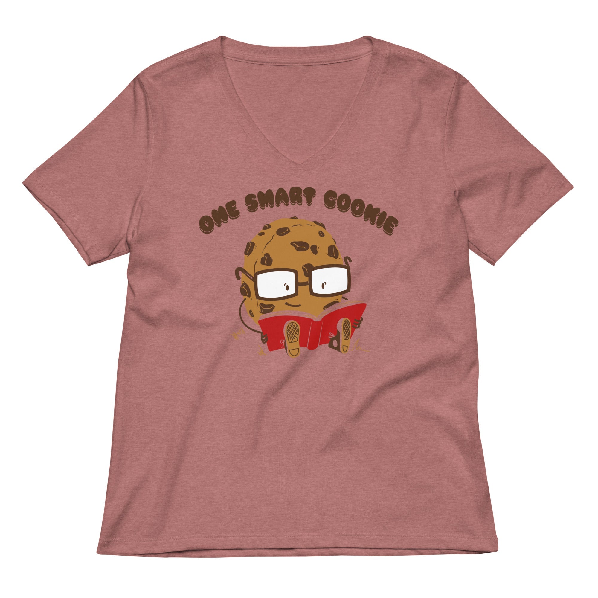 One Smart Cookie Women S V Neck Tee V Neck T Shirt Everyday Wear