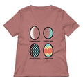 Rabbit Egg Women S V Neck Tee V Neck T Shirt US Trend