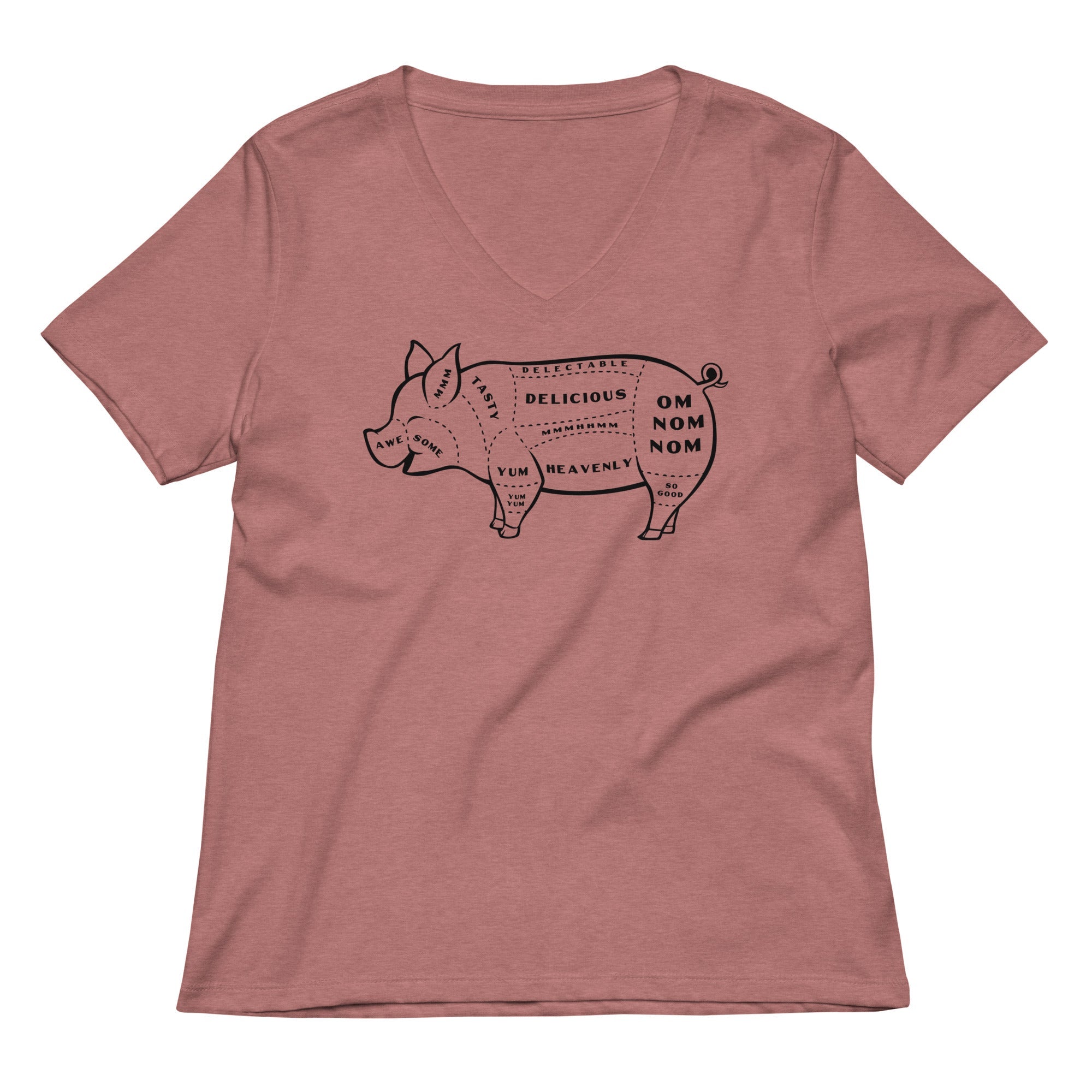 Tasty Pig Cuts Women S V Neck Tee V Neck T Shirt Gift Ready