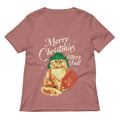 Merry Christmas Litter S Full Women V Neck Tee V Neck T Shirt Gift Ready