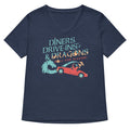 Diners Drive Ins Dragons Women S V Neck Tee V Neck T Shirt Clean Design