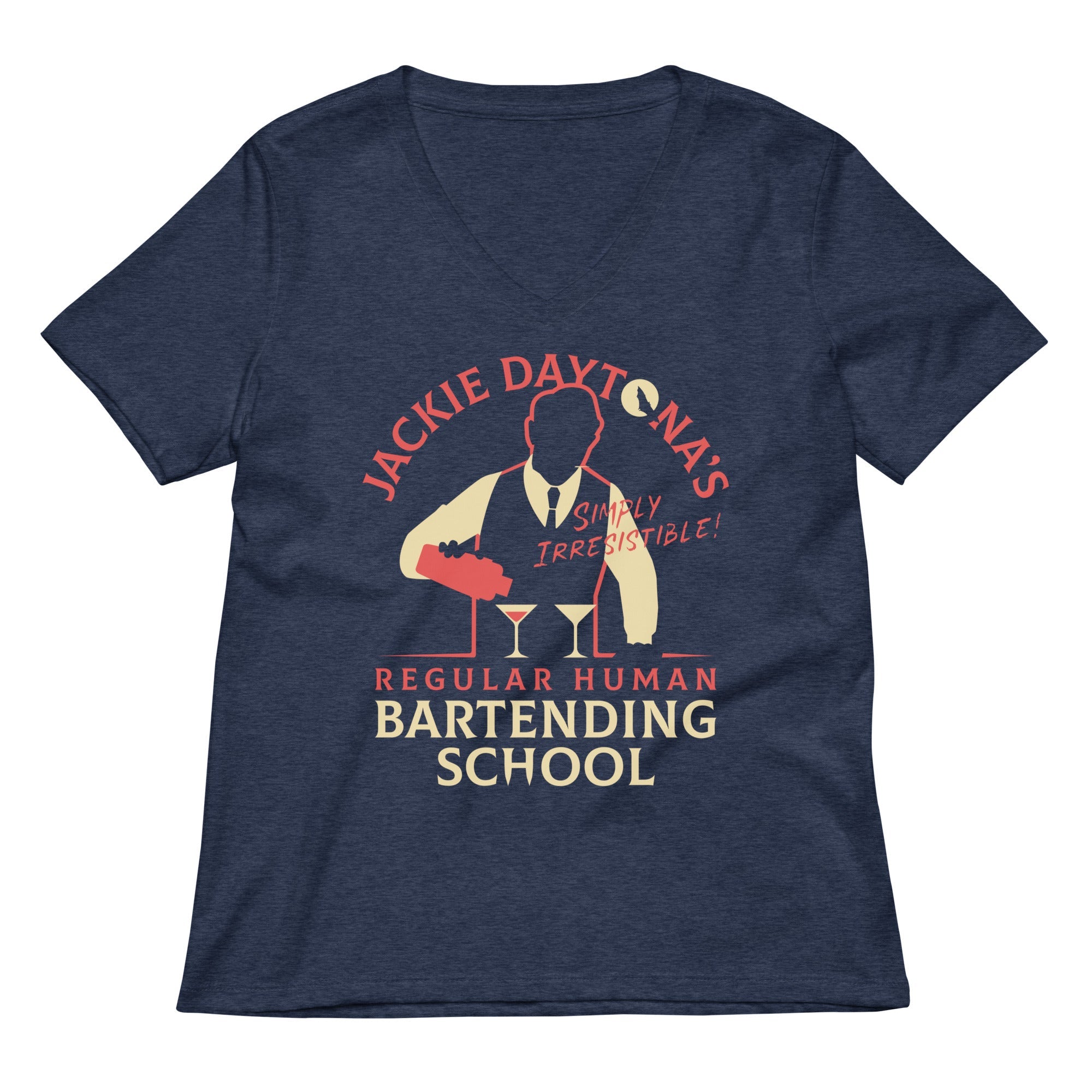 Regular Human Bartending School Women S V Neck Tee V Neck T Shirt Minimal Style