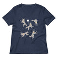 Wolves In Space Women S V Neck Tee V Neck T Shirt Clean Design