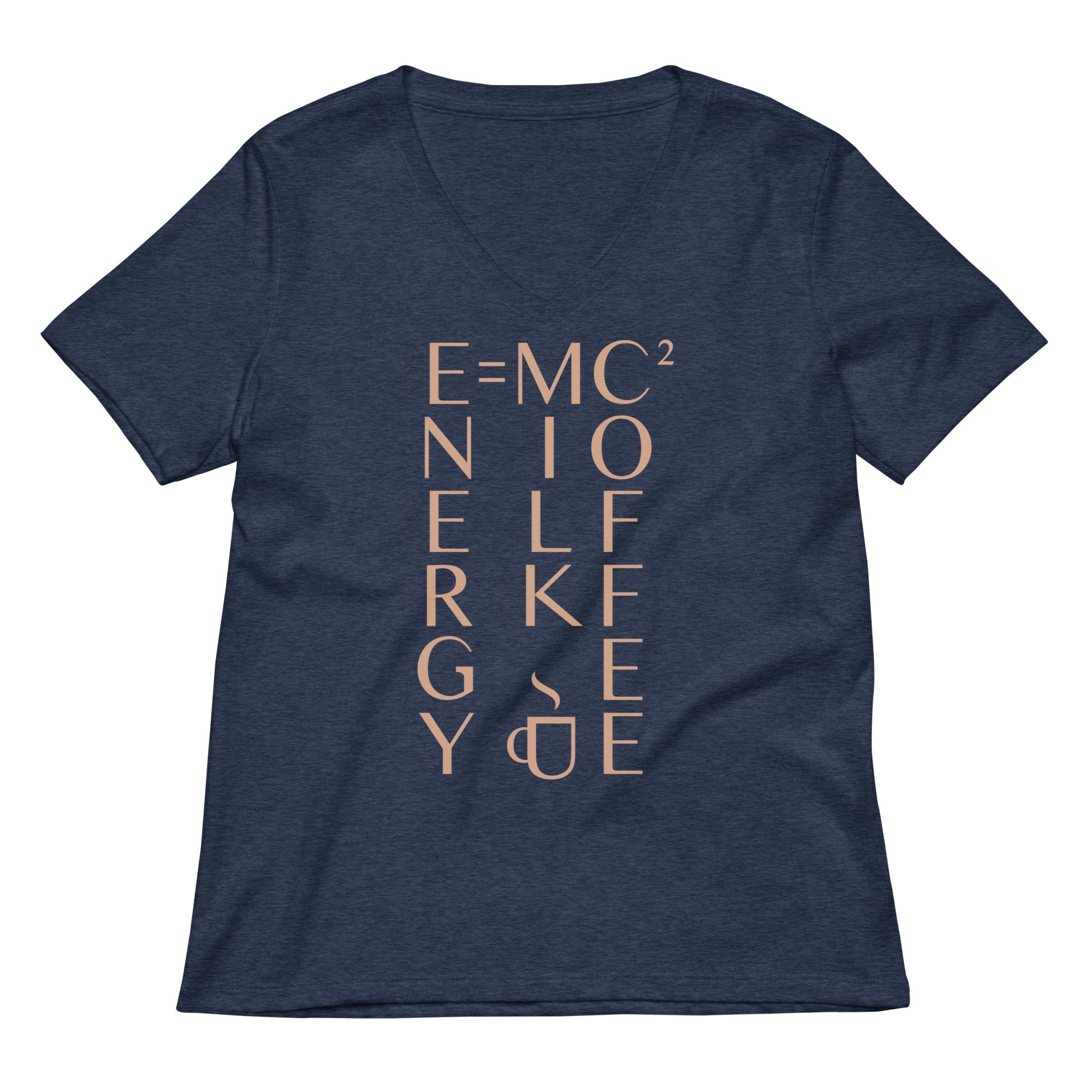Energy Equals Milk Times Coffee Squared Women S V Neck Tee V Neck T Shirt Minimal Style