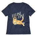 Feline Fine Women S V Neck Tee V Neck T Shirt Clean Design