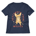 Descended From Wolves Women S V Neck Tee V Neck T Shirt Clean Design