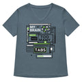 My Brain Has Too Many Tabs Open Women S V Neck Tee V Neck T Shirt Clean Design