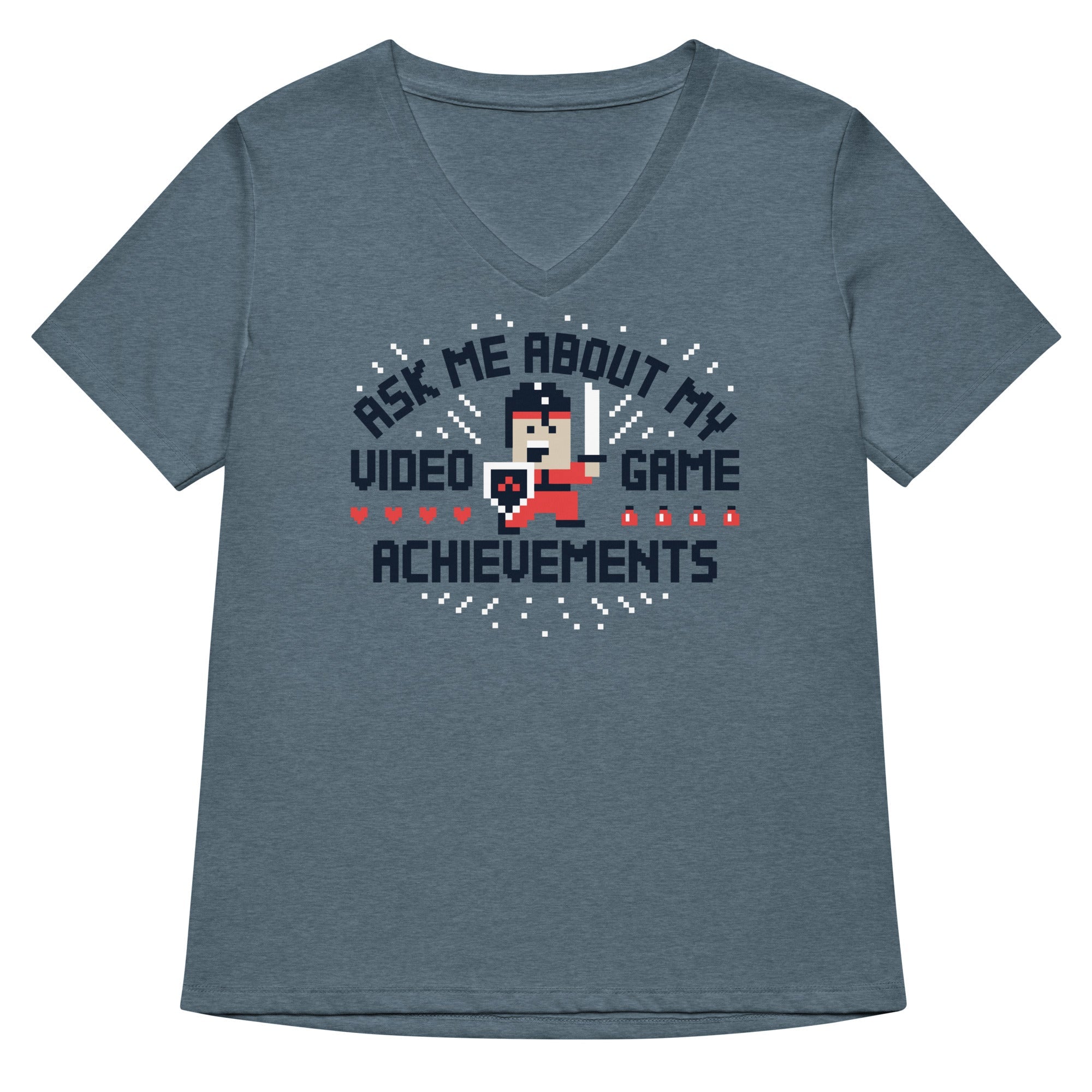 Ask Me About My Video Game Achievements Women S V Neck Tee V Neck T Shirt Gift Ready