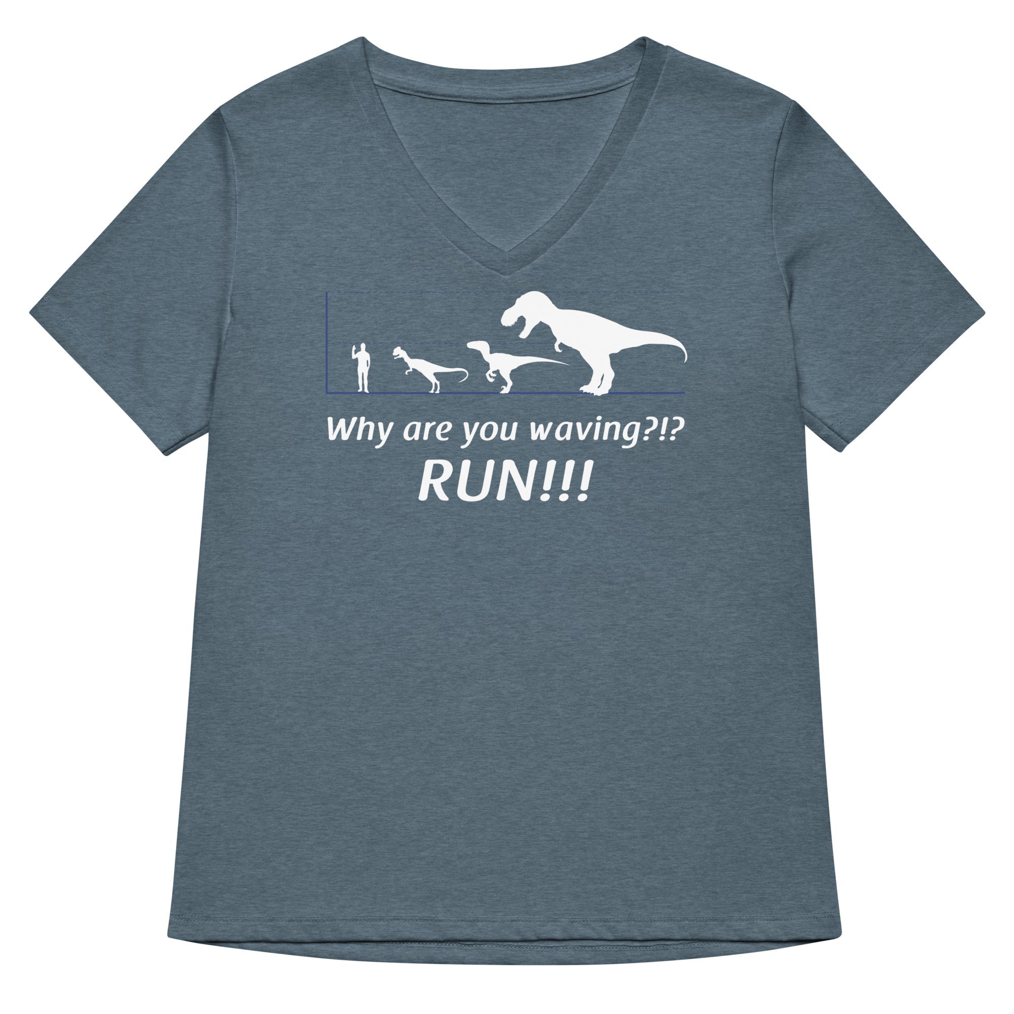 Why Are You Waving Run Women S V Neck Tee V Neck T Shirt Clean Design