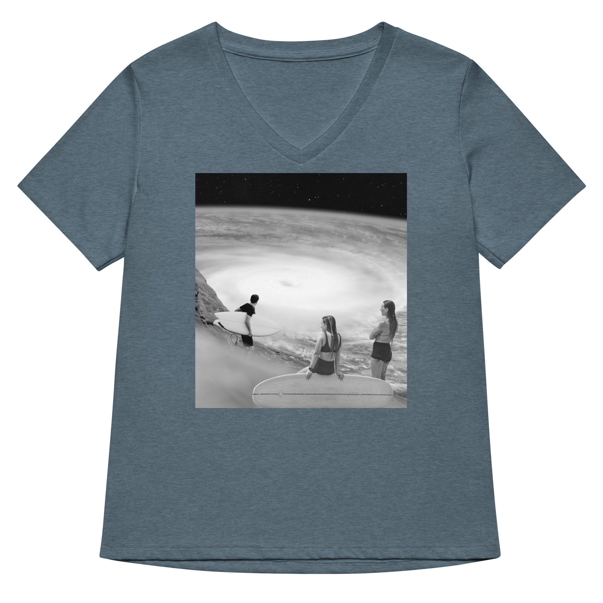 Surf S Up Women V Neck Tee V Neck T Shirt Clean Design