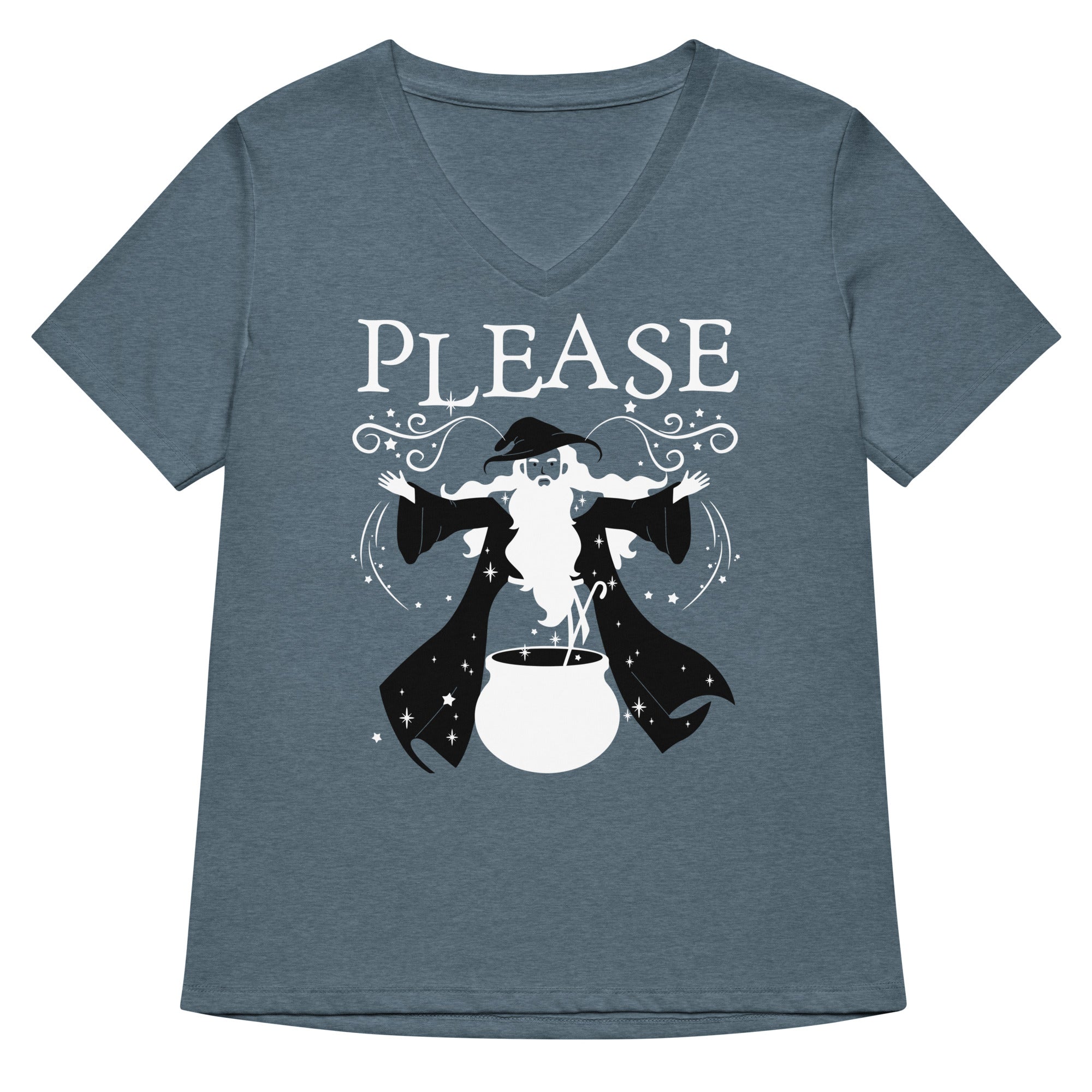 Please Is The Magic Word Women S V Neck Tee V Neck T Shirt Premium Print