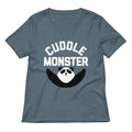 Cuddle Monster Women S V Neck Tee V Neck T Shirt Clean Design