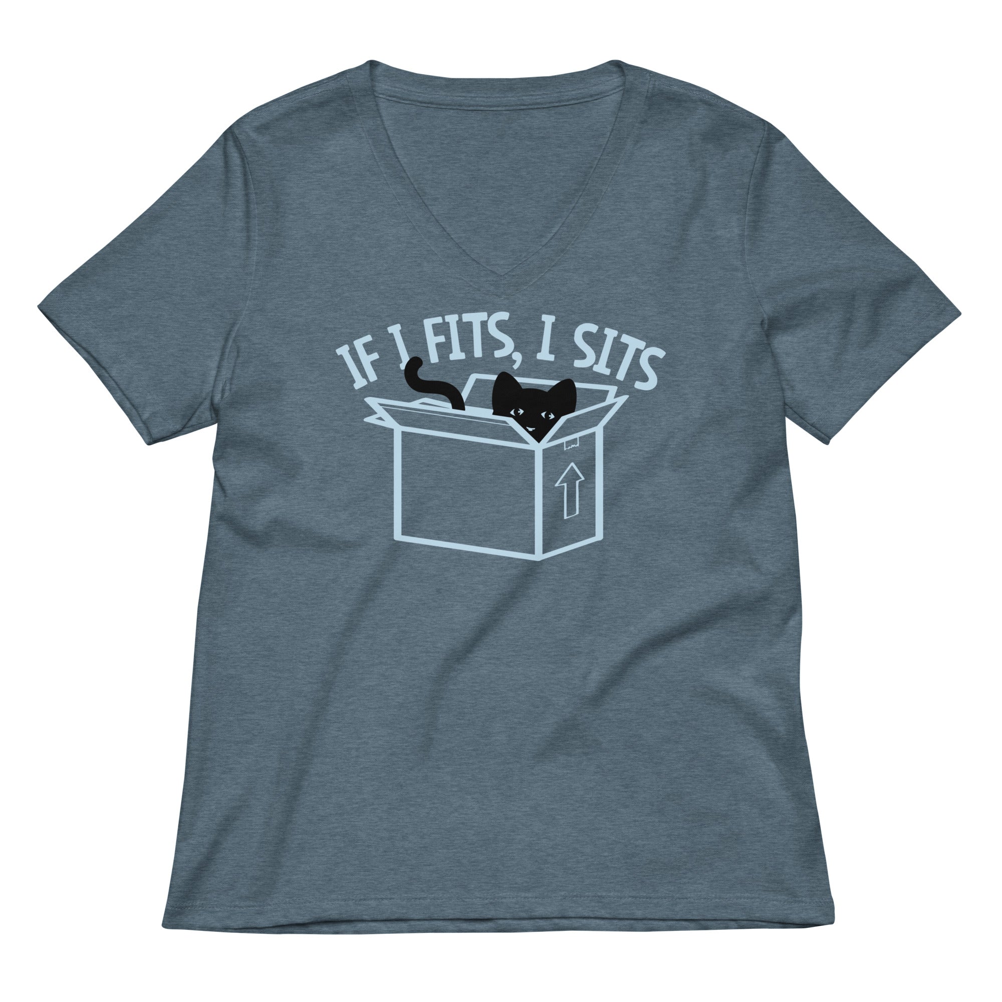 If I Fits Sits Women S V Neck Tee V Neck T Shirt Minimal Style