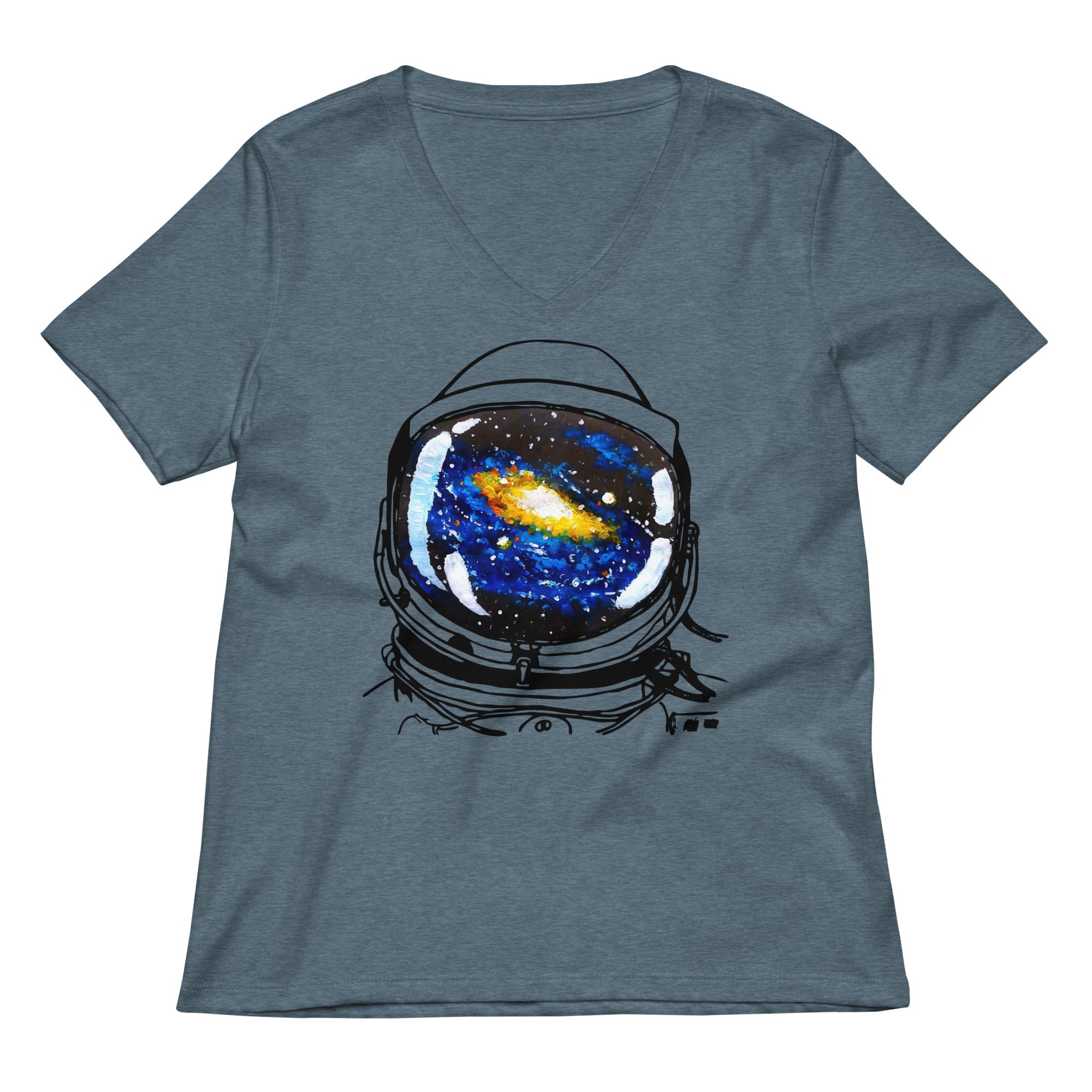 Space Sight Women S V Neck Tee V Neck T Shirt Minimal Style