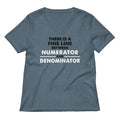 There Is A Fine Line Between Numerator And Denominator Women S V Neck Tee V Neck T Shirt Premium Print