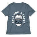 Love You A Latte Women S V Neck Tee V Neck T Shirt US Trend