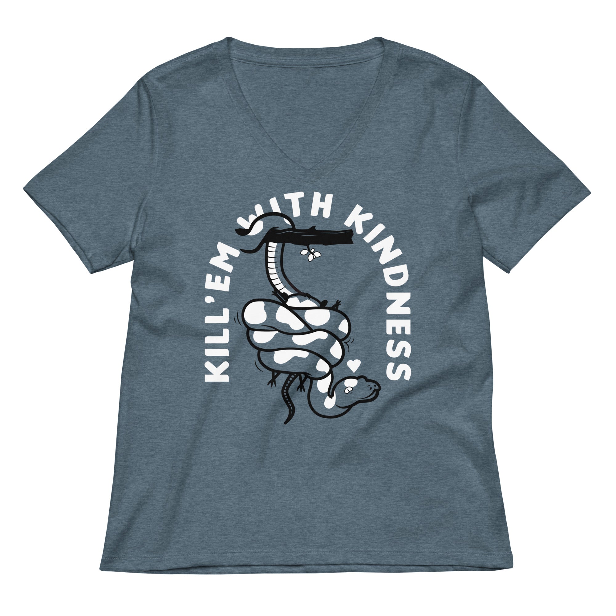 Kill Em With Kindness Women S V Neck Tee V Neck T Shirt Premium Print