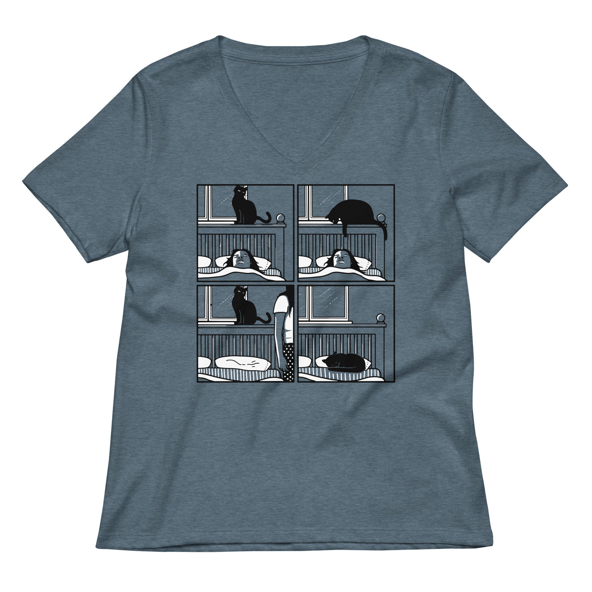 Cat Tap Women S V Neck Tee V Neck T Shirt Clean Design