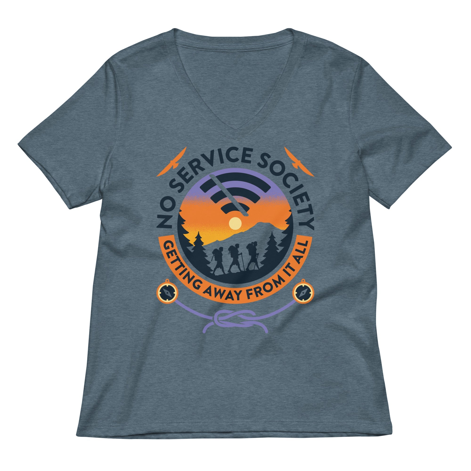 No Service Society Women S V Neck Tee V Neck T Shirt Clean Design