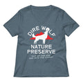 Dire Wolf Nature Preserve Women S V Neck Tee V Neck T Shirt Premium Print