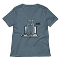 Mine Computer Cat Women S V Neck Tee V Neck T Shirt Clean Design