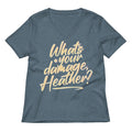 What S Your Damage Heather Women V Neck Tee V Neck T Shirt Premium Print
