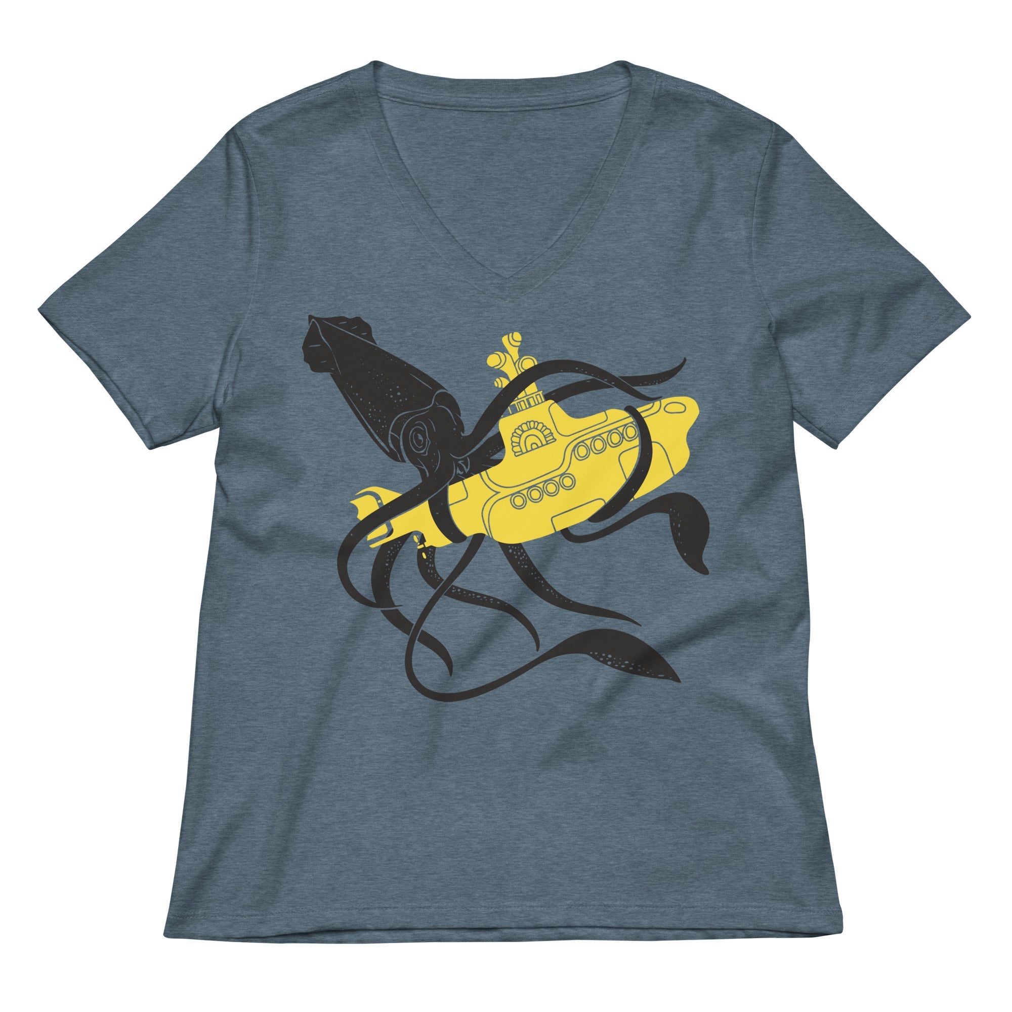 Squid Sub Battle Women S V Neck Tee V Neck T Shirt Everyday Wear