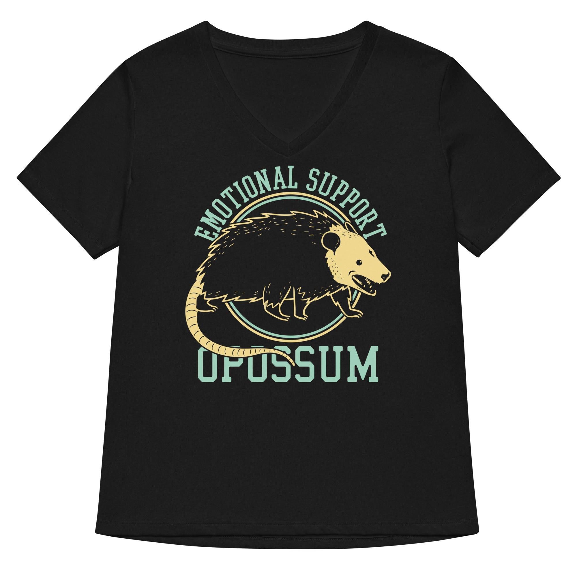 Emotional Support Opossum Women S V Neck Tee V Neck T Shirt Clean Design