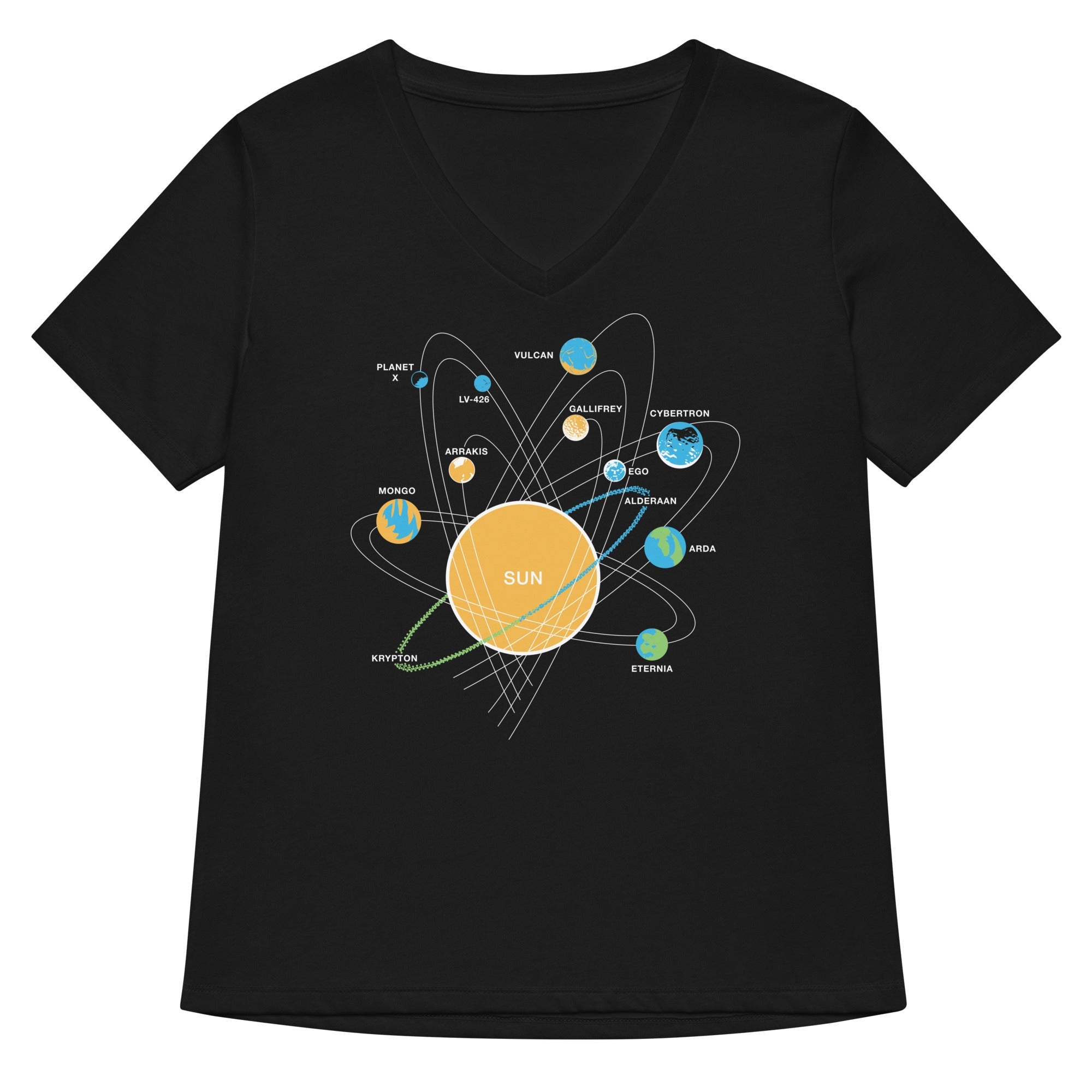 Solar System Women S V Neck Tee V Neck T Shirt Everyday Wear