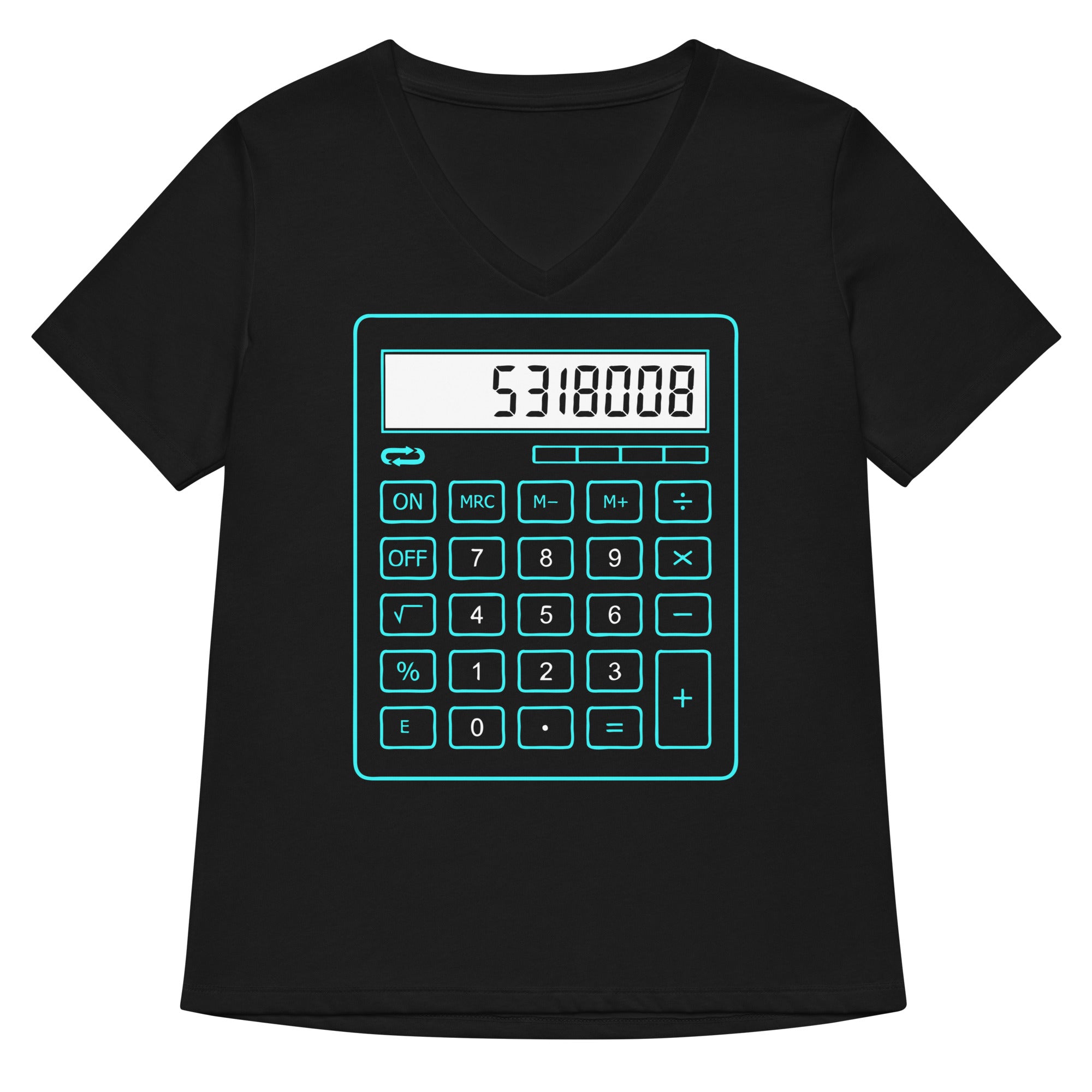 5318008 Calculator Women S V Neck Tee V Neck T Shirt US Trend