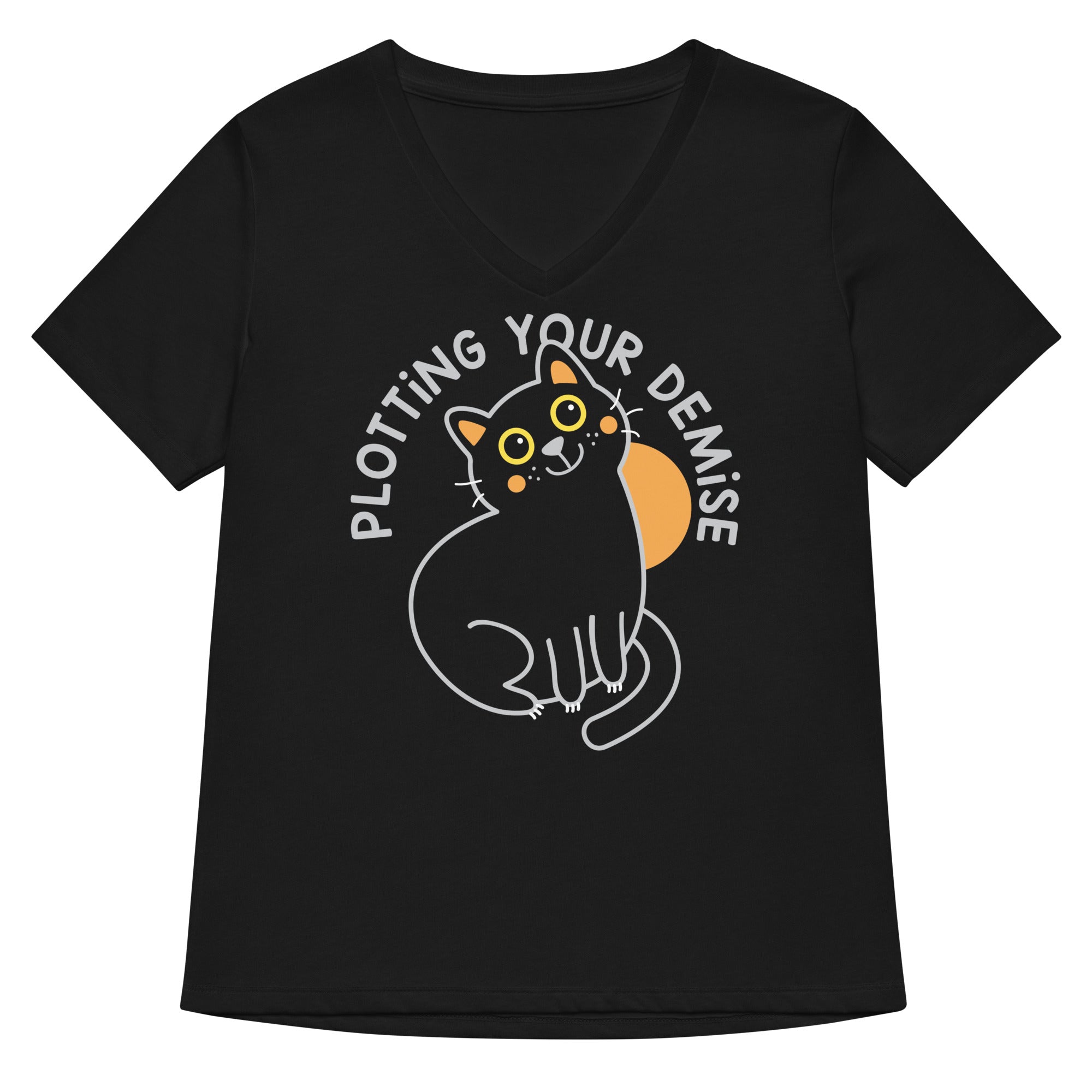 Plotting Your Demise Women S V Neck Tee V Neck T Shirt Premium Print