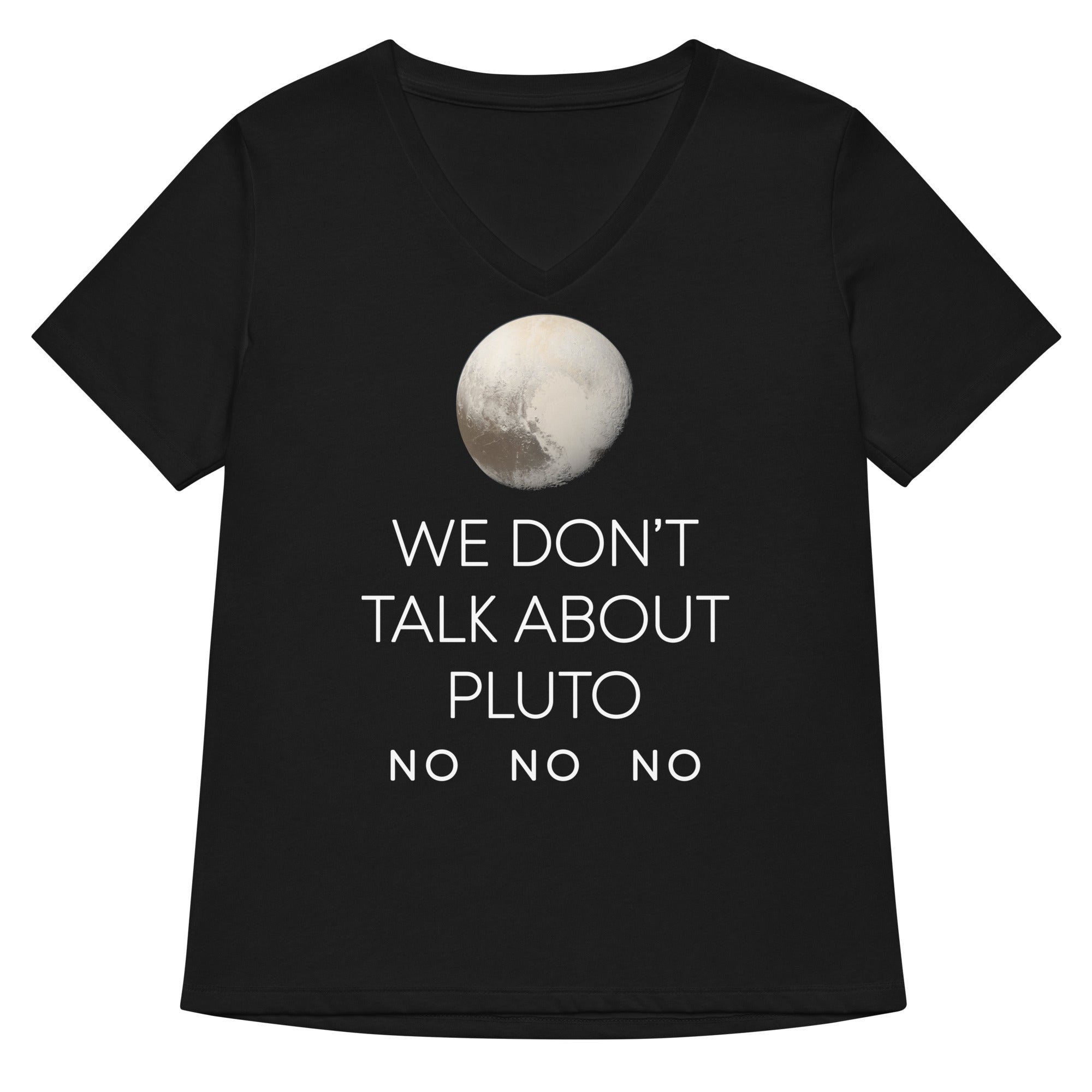 We Don T Talk About Pluto Women S V Neck Tee V Neck T Shirt Minimal Style