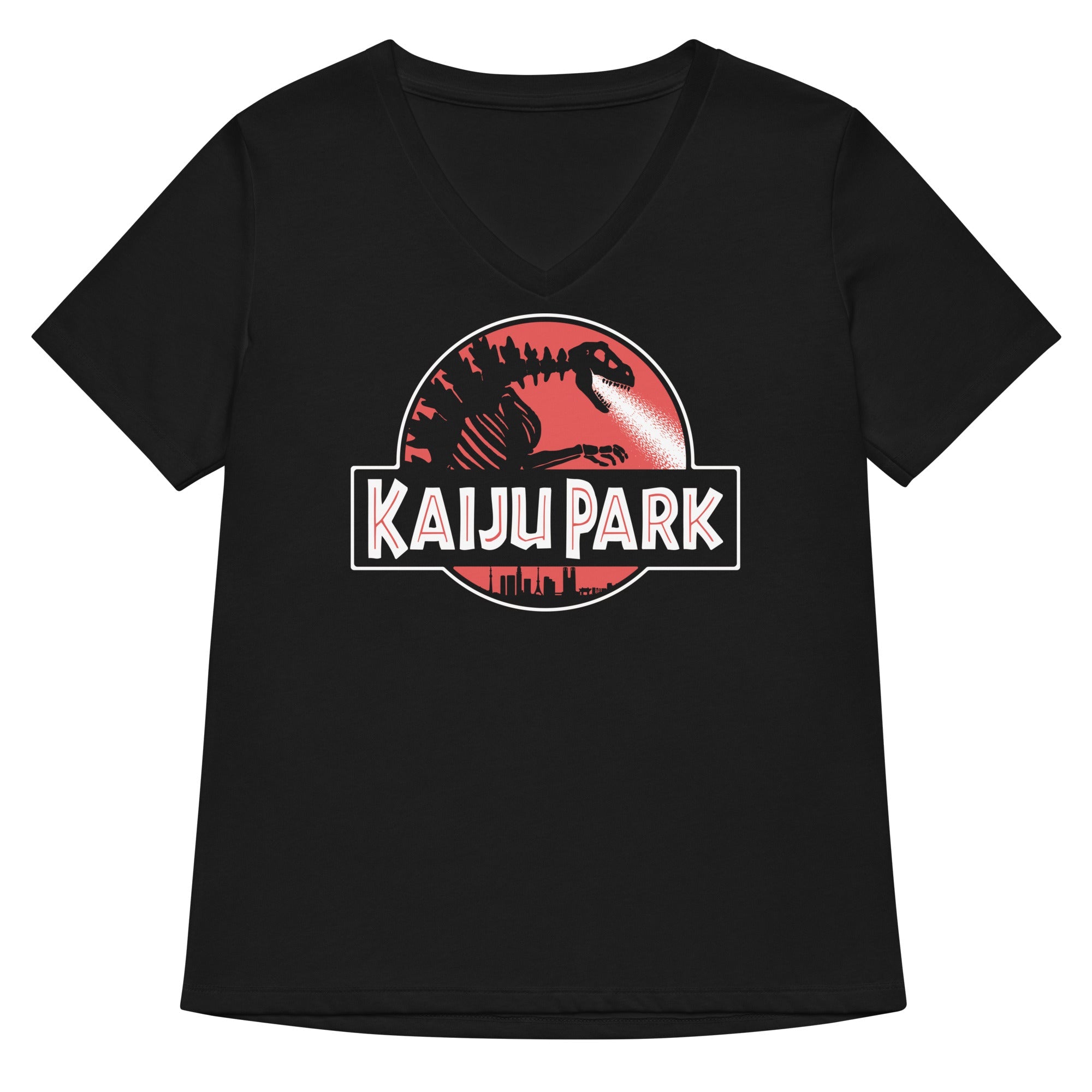 Kaiju Park Women S V Neck Tee V Neck T Shirt Everyday Wear