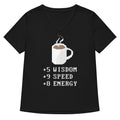 Coffee Plus To Stats Women S V Neck Tee V Neck T Shirt US Trend