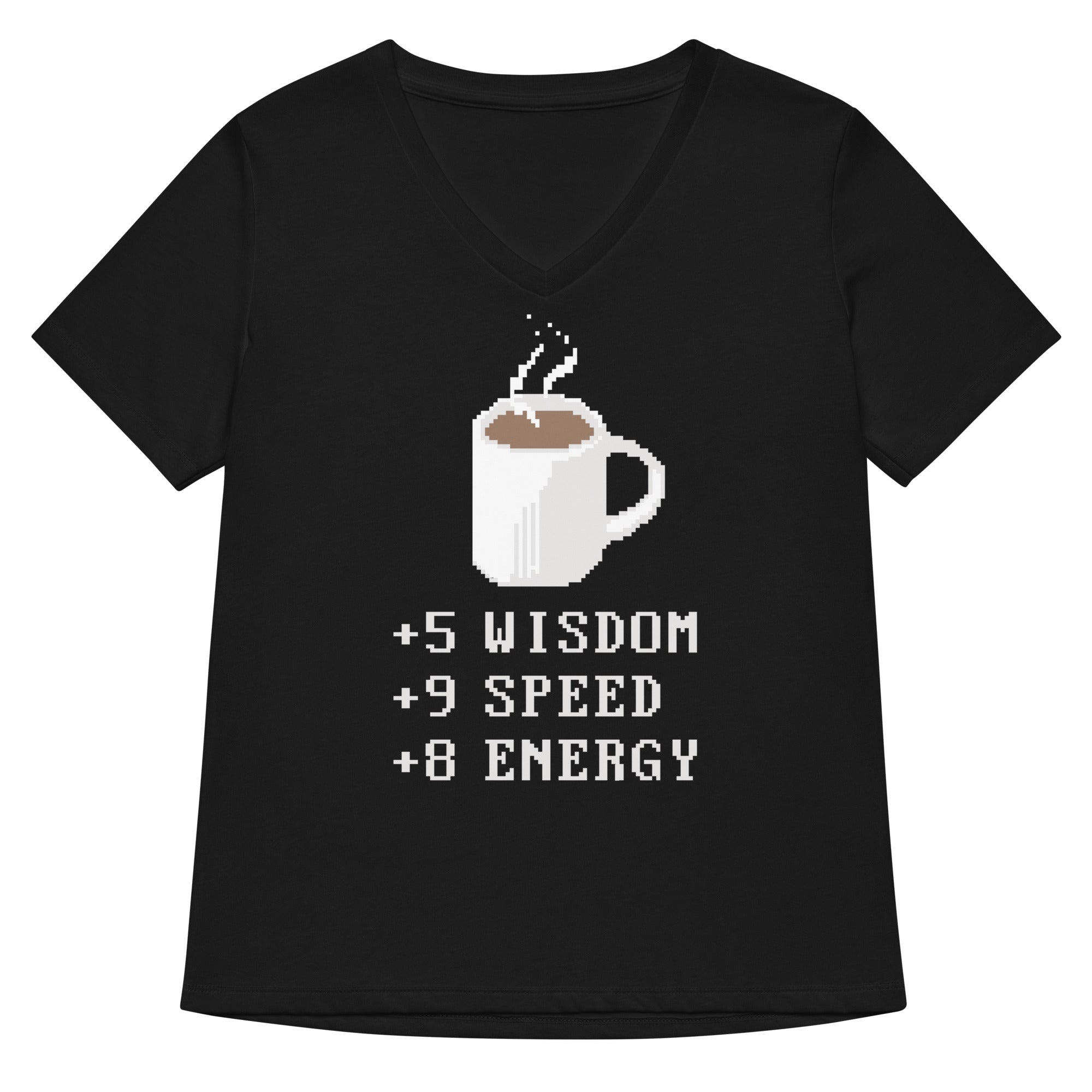 Coffee Plus To Stats Women S V Neck Tee V Neck T Shirt US Trend