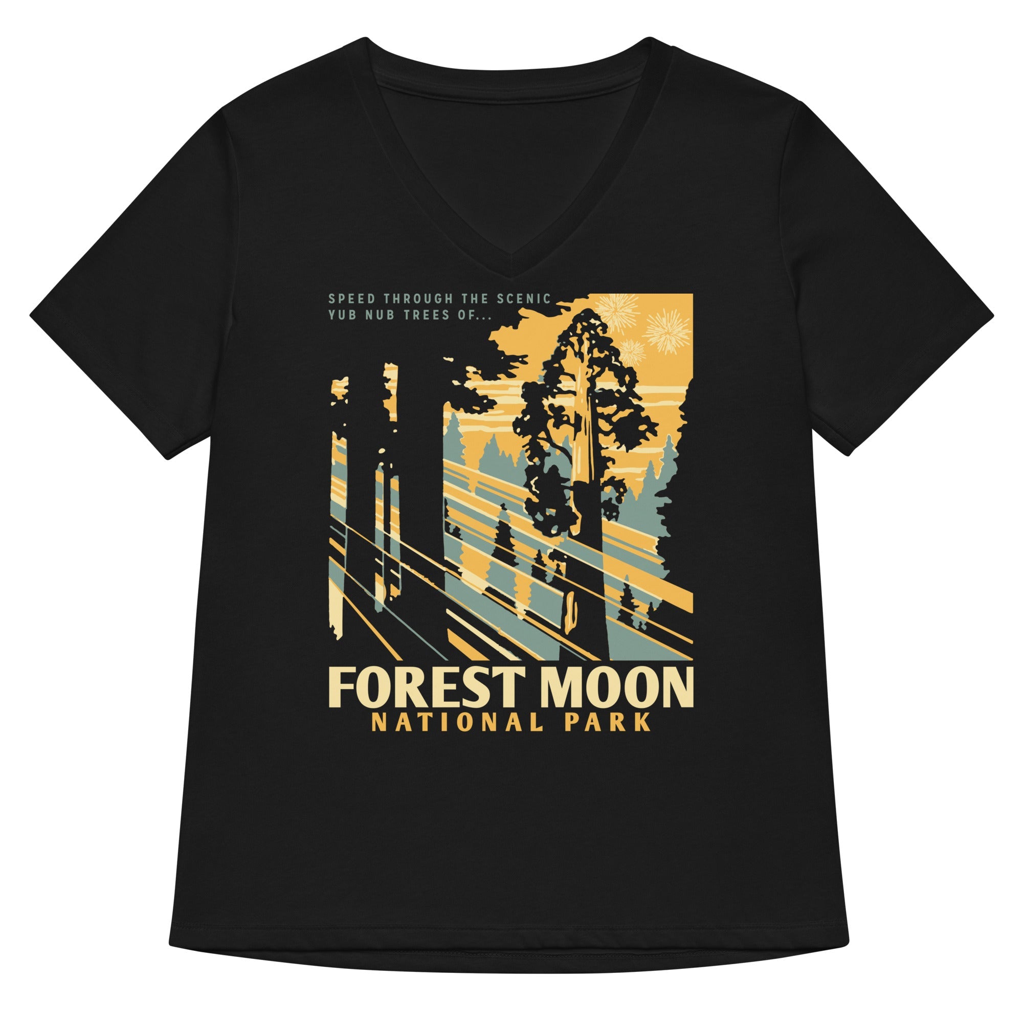 Forest Moon National Park Women S V Neck Tee V Neck T Shirt Gift Ready