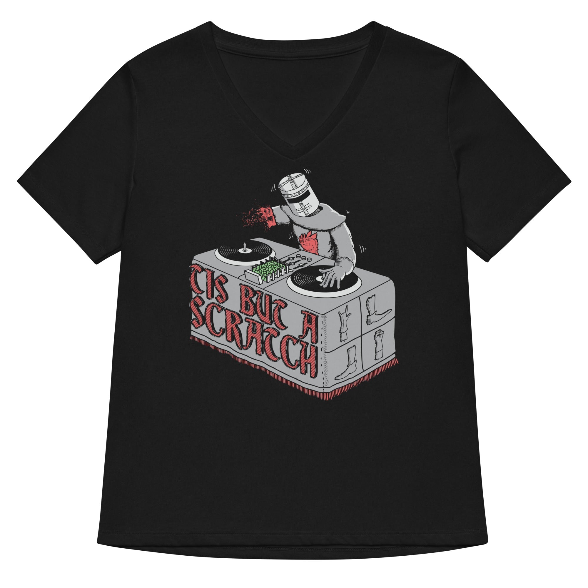 Tis But A Scratch Women S V Neck Tee V Neck T Shirt Everyday Wear
