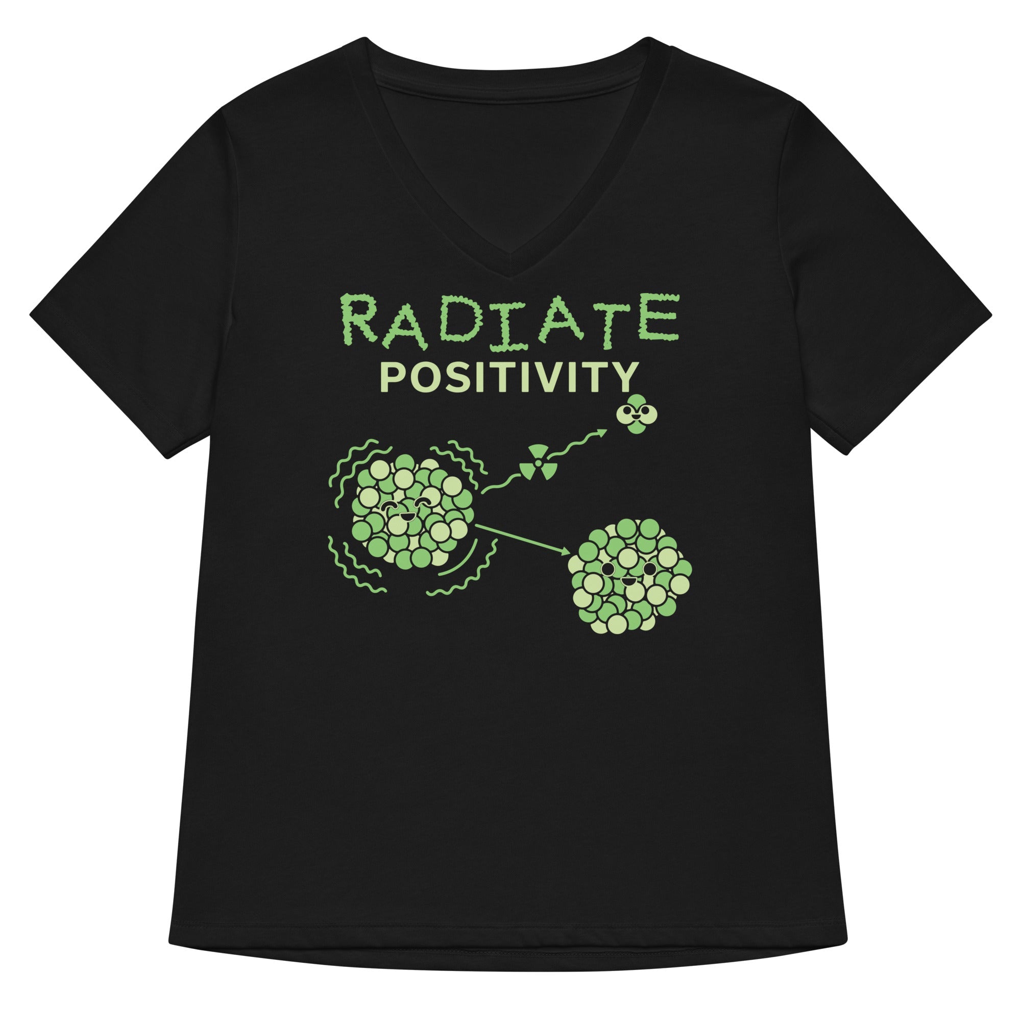 Radiate Positivity Women S V Neck Tee V Neck T Shirt Clean Design