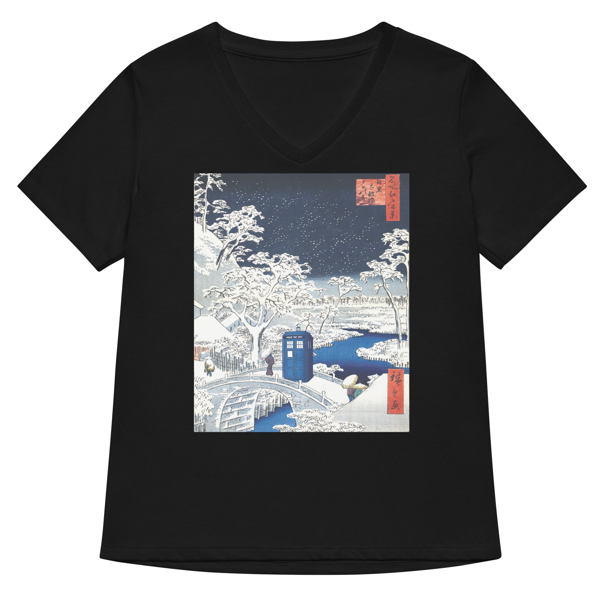 Snow Bridge Women S V Neck Tee V Neck T Shirt US Trend