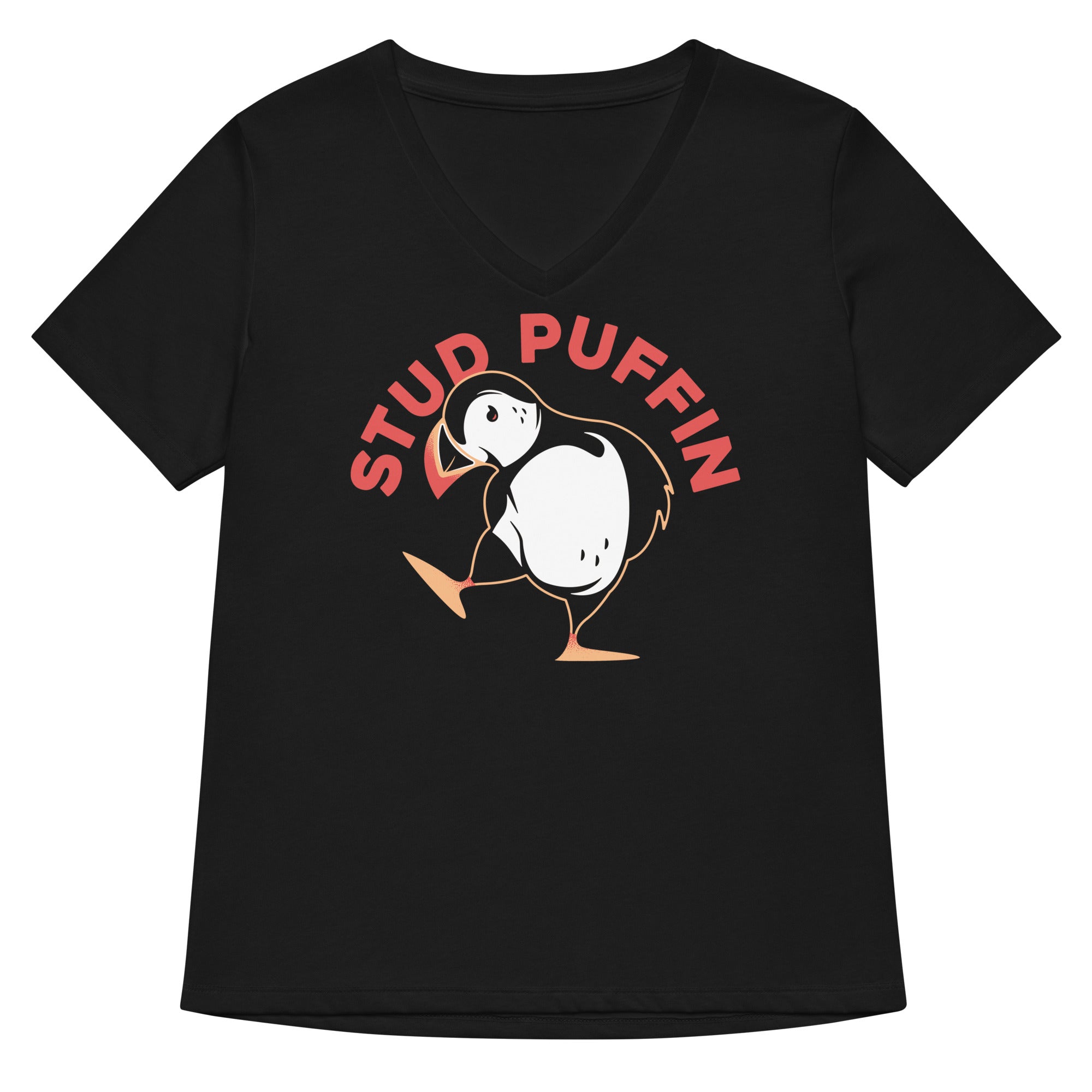Stud Puffin Women S V Neck Tee V Neck T Shirt Minimal Style