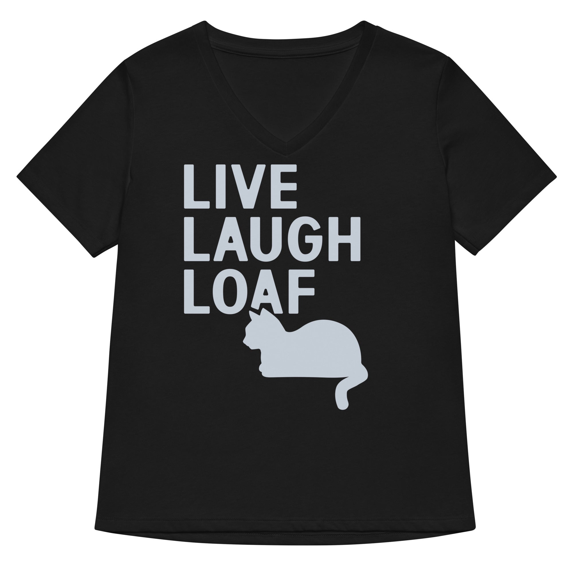 Live Laugh Loaf Women S V Neck Tee V Neck T Shirt Everyday Wear