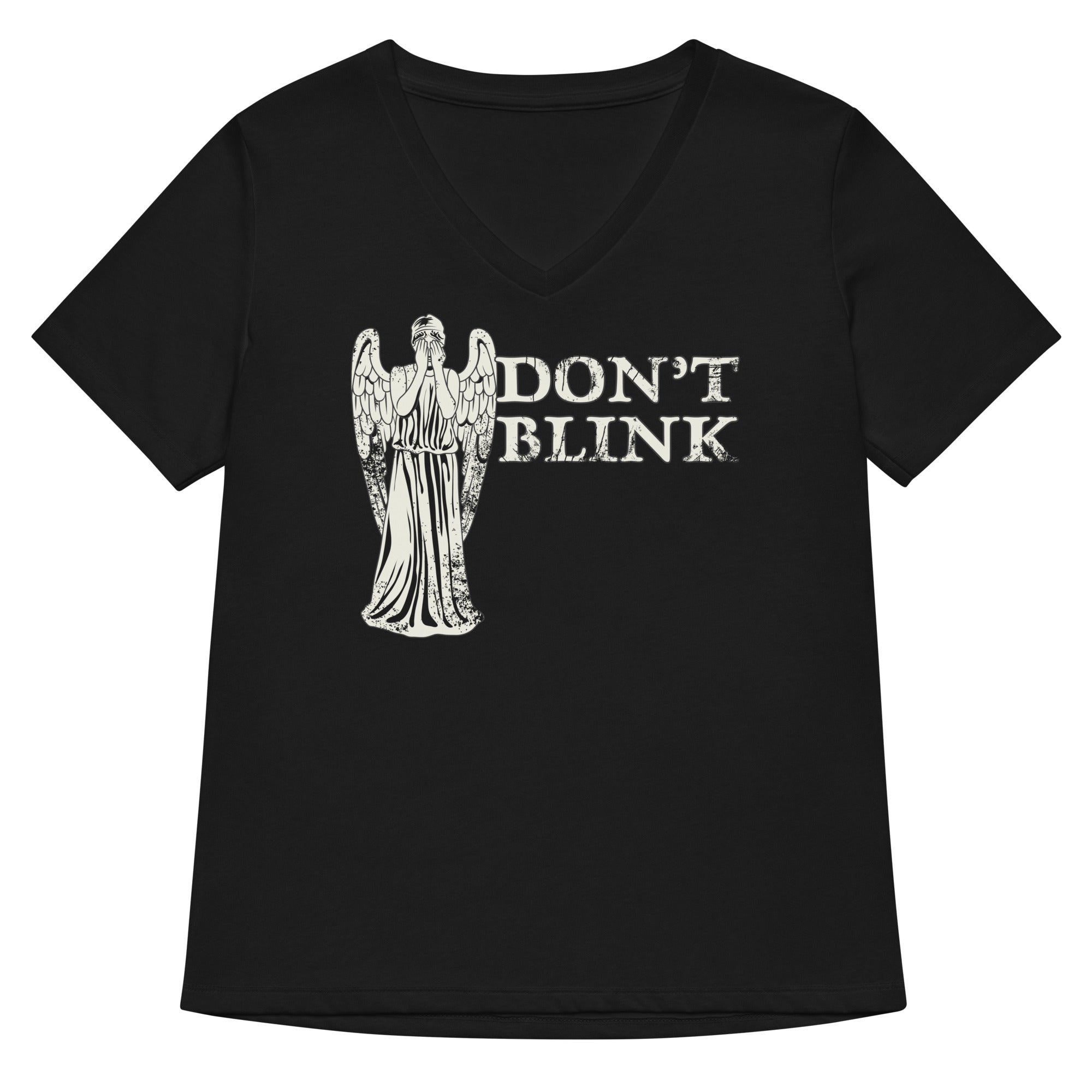 Don T Blink Women S V Neck Tee V Neck T Shirt Premium Print