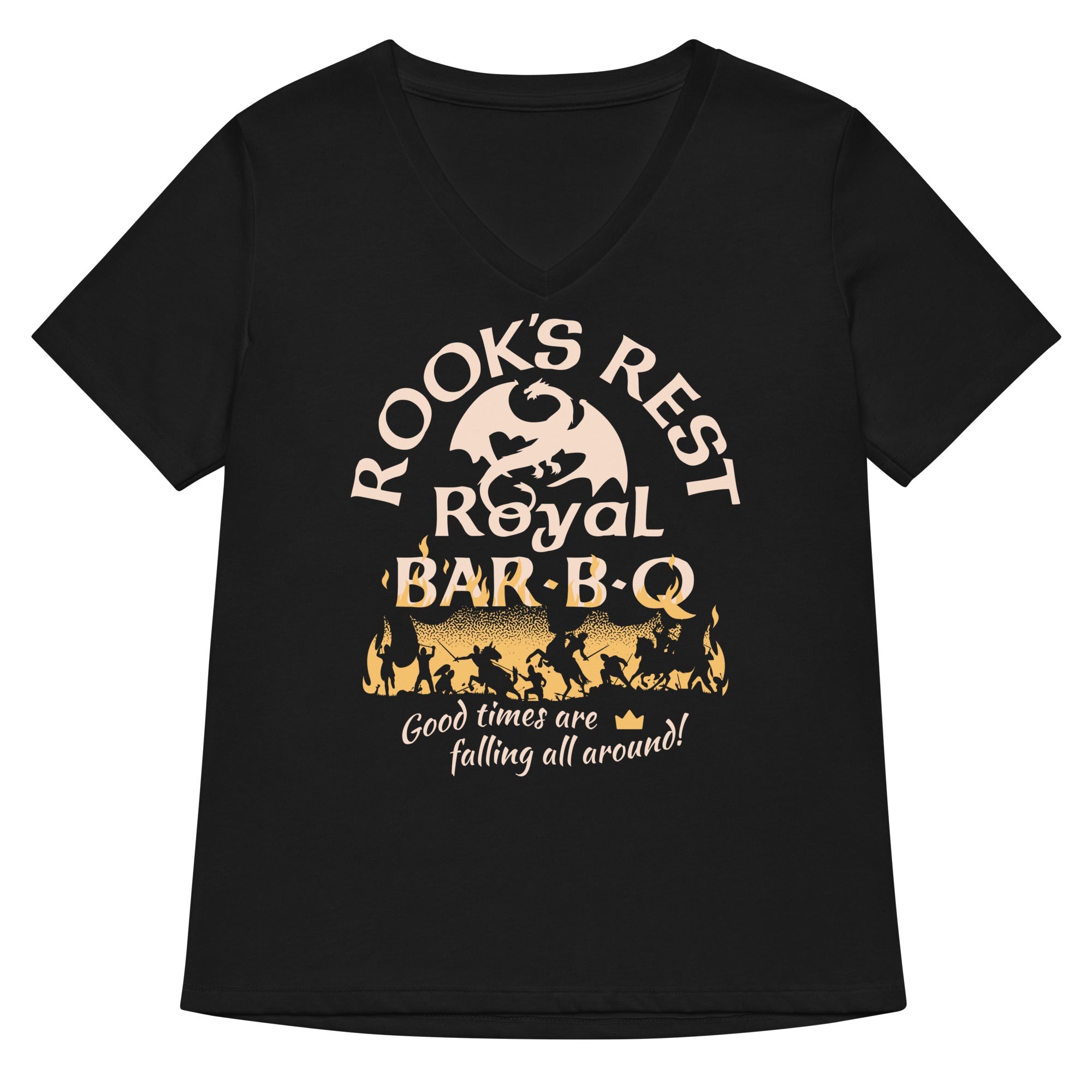 Rook S Rest Royal Bar B Q Women V Neck Tee V Neck T Shirt Minimal Style